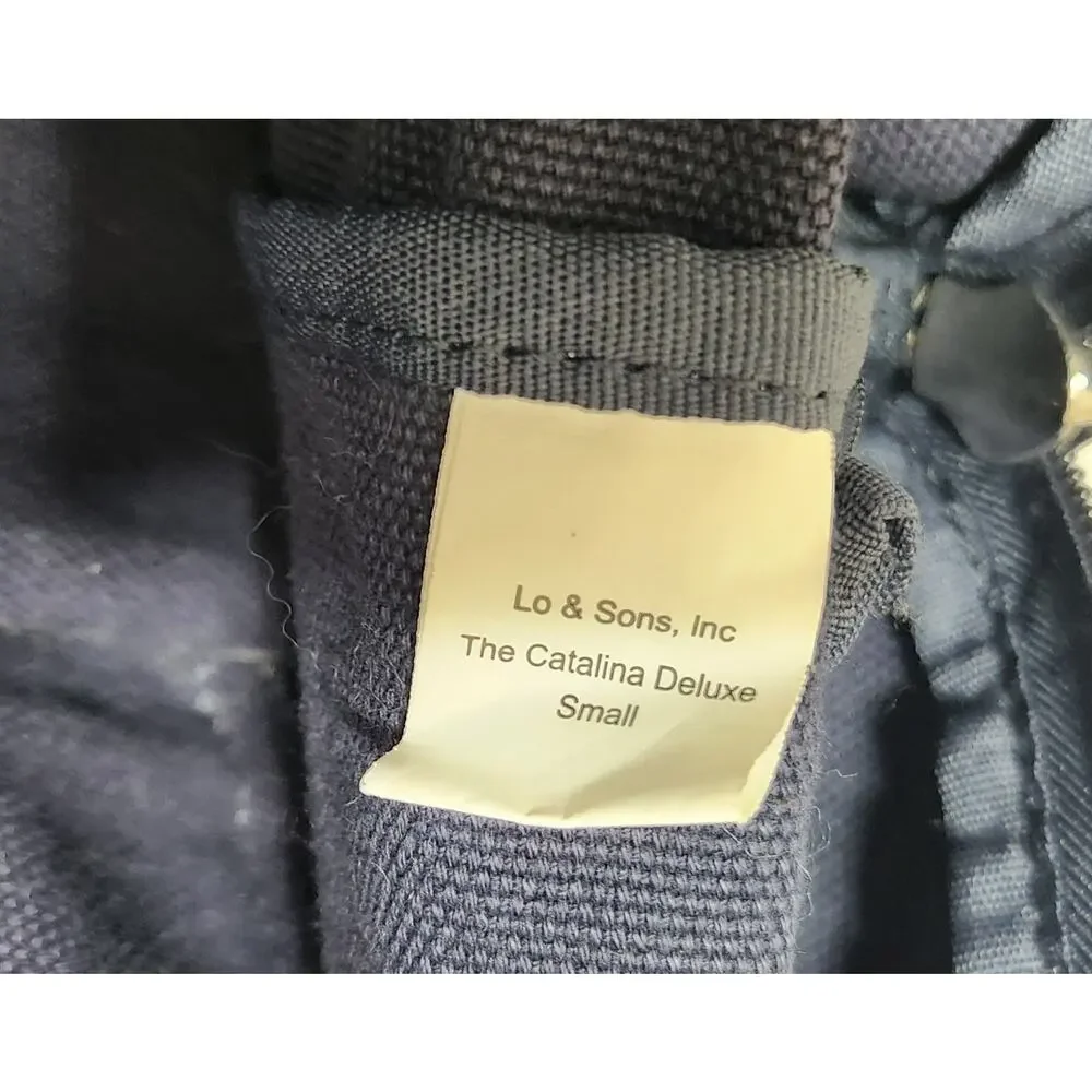 Lo & Sons Catalina Deluxe Weekender Bag Deep‎ Navy Organic Canvas Carry On